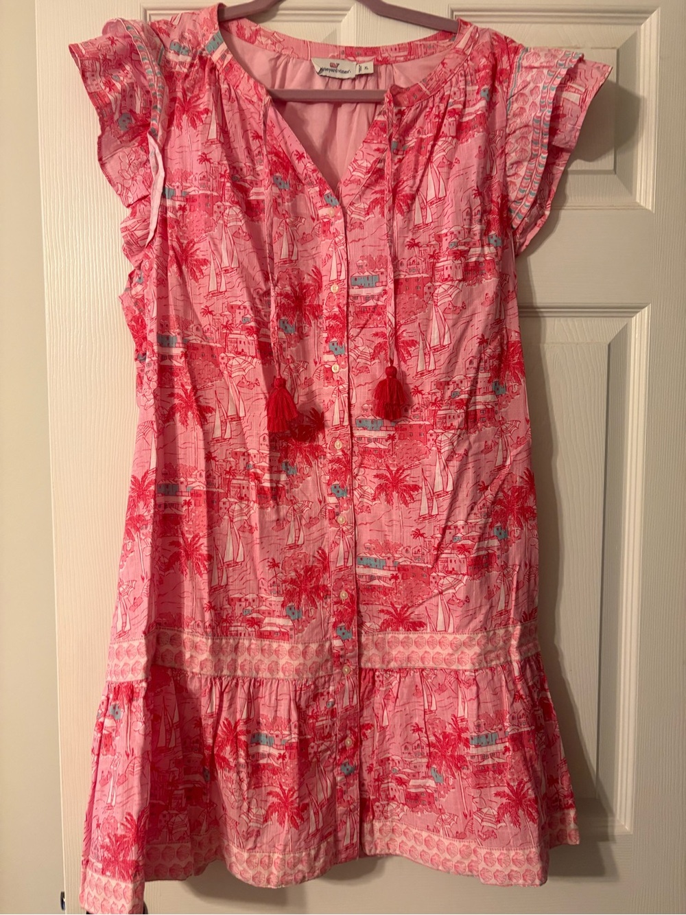 Vineyard Vines pink tropical print dress - Picture 1 of 1